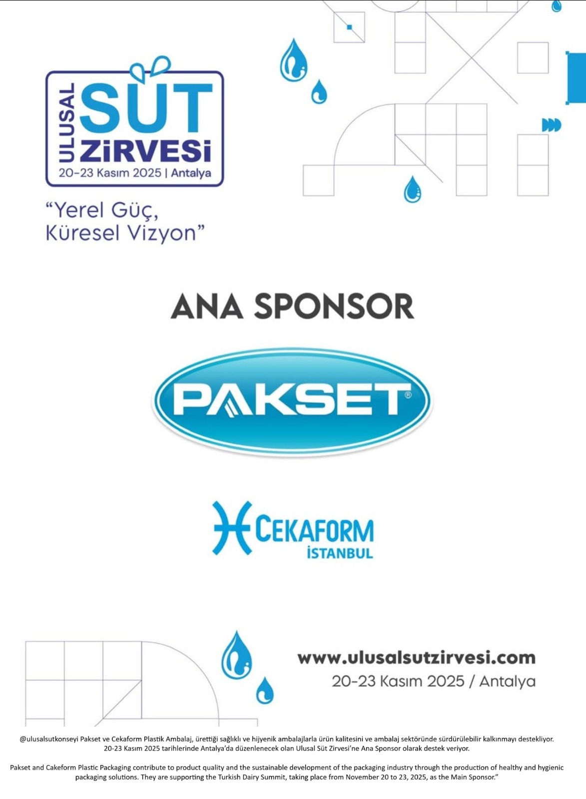 Ulusal Süt Zirvesi'nde Ana Sponsor Olduk.
